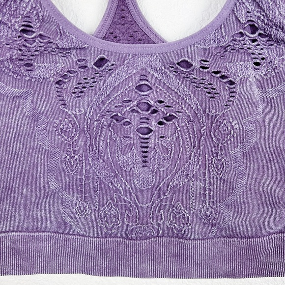 Auden Laser Cut Seamless Purple Bralette Sz Large - Picture 4 of 7
